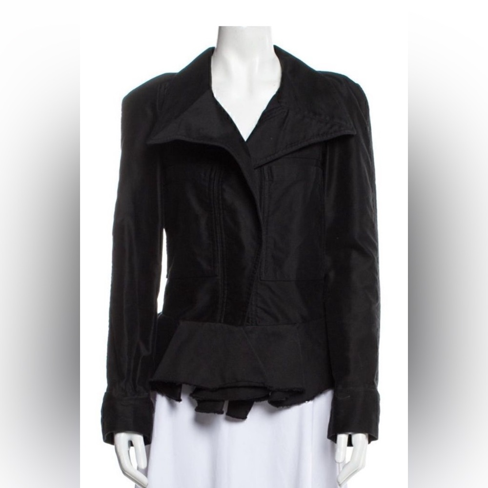 Isabel Marant Black Ruffle Jacket, Shoulder Pads